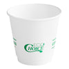 Choice 8 oz. Squat Smooth Double Wall White Compostable Paper Hot Cup (500/Case)
